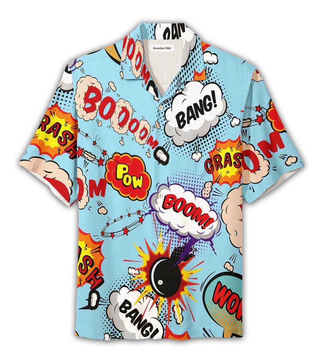 Felacia [Hawaii Shirt] Suprise Explosion Boom Bang Pow Hawaiian Unisex Aloha Shirts-ZX2934